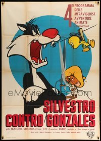 2c925 SILVESTRO CONTRO GONZALES Italian 1p '60s Bugs Bunny, Sylvester, Tweety, Speedy Gonzales!
