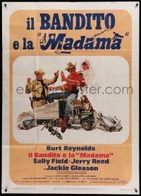 2c928 SMOKEY & THE BANDIT Italian 1p '77 Solie art of Burt Reynolds, Sally Field & Jackie Gleason!