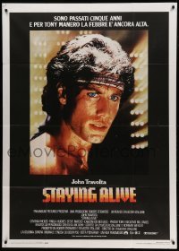 2c941 STAYING ALIVE Italian 1p '83 great c/u of John Travolta in Saturday Night Fever sequel!