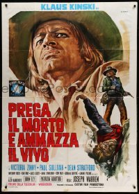 2c956 TO KILL A JACKAL Italian 1p '71 spaghetti western art of Klaus Kinski by Renato Casaro!