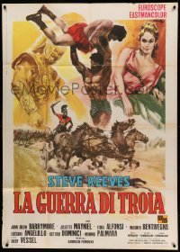 2c963 TROJAN HORSE Italian 1p R70s different art of mighty Steve Reeves by Averardo Ciriello!