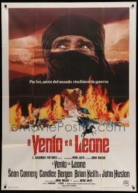 2c988 WIND & THE LION Italian 1p '75 art of Sean Connery & Candice Bergen, directed by John Milius!