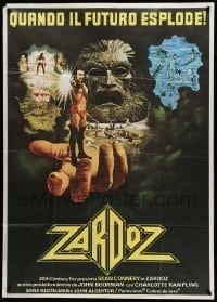 2c997 ZARDOZ Italian 1p '74 art of Sean Connery, who has seen the future and it doesn't work!