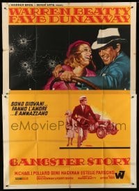 2c419 BONNIE & CLYDE Italian 2p '67 Nistri art of Warren Beatty & Faye Dunaway, Gangster Story!