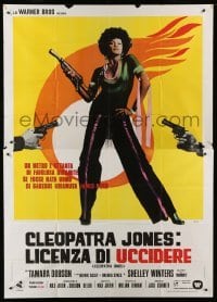 2c429 CLEOPATRA JONES Italian 2p '73 different Ferrini art of hottest super agent Tamara Dobson!
