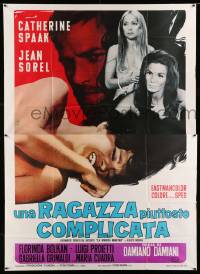 2c433 COMPLICATED GIRL Italian 2p '68 Catherine Spaak, Jean Sorel & sexy naked Florinda Bolkan!