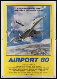 2c435 CONCORDE: AIRPORT '79 Italian 2p '79 cool art of fastest airplane attacked by missile!