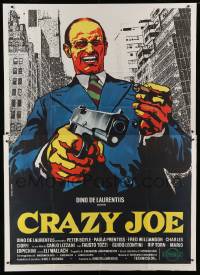 2c441 CRAZY JOE Italian 2p '74 best different Casaro art of Peter Boyle as mafioso Joey Gallo!