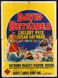 2c446 DAVID & BATHSHEBA Italian 2p R60 different Spagnoli art of Gregory Peck & Susan Hayward!
