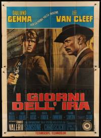 2c447 DAY OF ANGER Italian 2p '67 close up of Lee Van Cleef & Giuliano Gemma, spaghetti western!