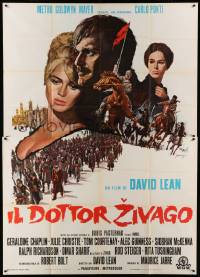 2c456 DOCTOR ZHIVAGO Italian 2p '66 Omar Sharif, Julie Christie, David Lean epic, Terpning art!