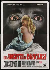 2c462 DRACULA HAS RISEN FROM THE GRAVE Italian 2p '69 Hammer, different vampire art by Ferrini!