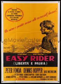 2c466 EASY RIDER Italian 2p '69 cool art of Peter Fonda, Dennis Hopper motorcycle biker classic!