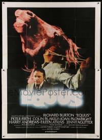 2c469 EQUUS Italian 2p '78 different image of Richard Burton & huge horse head, Sidney Lumet!