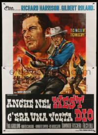 2c487 GOD WAS IN THE WEST TOO AT ONE TIME Italian 2p '68 Gilbert Roland, spaghetti western art!