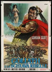 2c490 GOLIATH & THE REBEL SLAVE Italian 2p R70 different Franco art of gladiator Gordon Scott!
