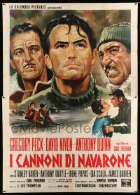 2c491 GUNS OF NAVARONE Italian 2p '61 great art of Gregory Peck, David Niven & Anthony Quinn!
