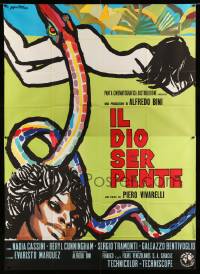 2c506 IL DIO SERPENTE Italian 2p '70 Piero Vivarelli's The Serpent God, cool Manfredo art!