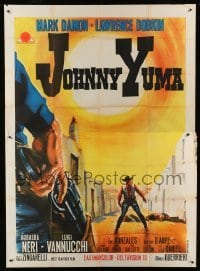2c515 JOHNNY YUMA Italian 2p '66 Stefano spaghetti western art of cowboy Mark Damon in showdown!