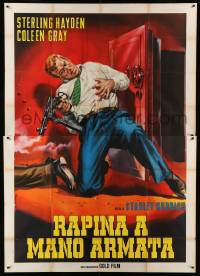 2c518 KILLING Italian 2p R64 Stanley Kubrick classic film noir, Casaro art of Hayden shot by safe!
