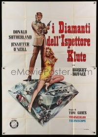 2c524 LADY ICE Italian 2p '74 art of sexy Jennifer O'Neill & Donald Sutherland on huge diamond!