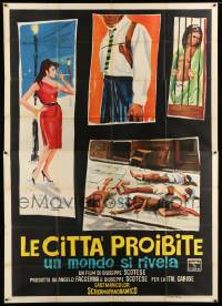 2c532 LE CITTA PROIBITE Italian 2p '63 Italian documentary, great artwork of sexy women & more!
