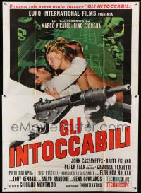 2c549 MACHINE GUN McCAIN Italian 2p '70 John Cassavetes, naked Britt Ekland, cool gambling image!