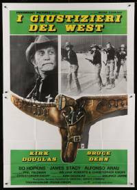 2c581 POSSE Italian 2p '75 cowboy Kirk Douglas, cool different gunbelt art by Aller!