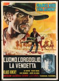 2c583 PRIDE & VENGEANCE Italian 2p '67 spaghetti western art of Nero as Django by Renato Casaro!
