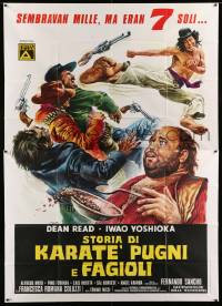 2c592 ROBIN HOOD, ARROWS, BEANS & KARATE Italian 2p '73 spaghetti western + kung fu, Casaro art!