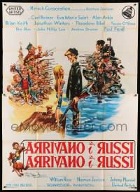 2c593 RUSSIANS ARE COMING Italian 2p '66 Carl Reiner, great Jack Davis art of Russians vs Americans!