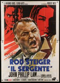 2c601 SERGEANT Italian 2p '68 Brini art of Rod Steiger, Law & Mikael, from Dennis Murphy novel!