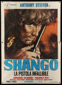 2c606 SHANGO Italian 2p '70 La Pistola Infallibile, spaghetti western art of Steffen by Gasparri!