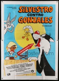 2c608 SILVESTRO CONTRO GONZALES Italian 2p '74 Bugs Bunny, Sylvester, Tweety, Speedy Gonzales!