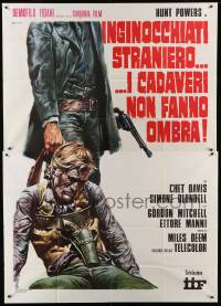 2c615 STRANGER THAT KNEELS BESIDE THE SHADOW OF A CORPSE Italian 2p '70 cool Casaro western art!