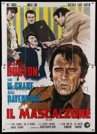 2c645 VILLAIN Italian 2p '71 different art of Richard Burton + man being threatened by thugs!