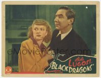 2d070 BLACK DRAGONS LC '42 great close up of spooky Bela Lugosi with scared Joan Barclay!