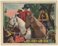 2d087 BOSS RIDER OF GUN CREEK LC '36 concerned Buck Jones riding on Silver by sheriff!