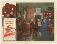 2d089 BOWERY BOYS MEET THE MONSTERS LC '54 Leo Gorcey & his father Bernard with wacky robot!
