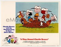 2d090 BOY NAMED CHARLIE BROWN LC #3 '70 Schulz art of Snoopy & Peanuts on baseball pitcher's mound!