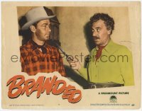 2d093 BRANDED LC #4 '50 close up of Joseph Calleia holding knife on tough cowboy Alan Ladd!