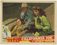 2d109 CALIFORNIA JOE LC '43 Don Red Barry helps wounded man as Helen Talbot points gun!