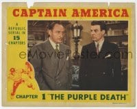 2d114 CAPTAIN AMERICA chapter 1 LC '44 full-color image of Lionel Atwill & Lewis, great border art!