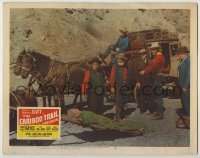 2d117 CARIBOO TRAIL LC #8 '50 Randolph Scott & Gabby Hayes point at dead body on stretcher!