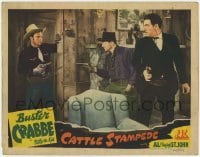 2d120 CATTLE STAMPEDE LC '43 Buster Crabbe as Billy the Kid gets the drop on two bad guys!