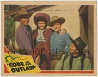 2d135 CODE OF THE OUTLAW LC '42 Three Mesquiteers Bob Steele, Tom Tyler & Rufe Davis with girl!
