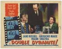 2d179 DOUBLE DYNAMITE LC #2 '52 3-shot of Groucho Marx, Jane Russell & Frank Sinatra!