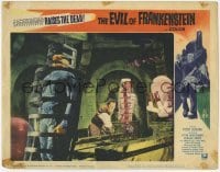 2d191 EVIL OF FRANKENSTEIN LC #5 '64 Peter Cushing prepares to bring the monster to life in lab!