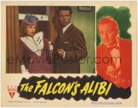 2d197 FALCON'S ALIBI LC '46 close up of Elisha Cook Jr. holding pretty Rita Corday at gunpoint!
