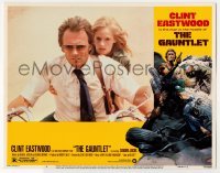 2d243 GAUNTLET LC #4 '77 c/u of Clint Eastwood & Sondra Locke on motorcycle, Frazetta border art!